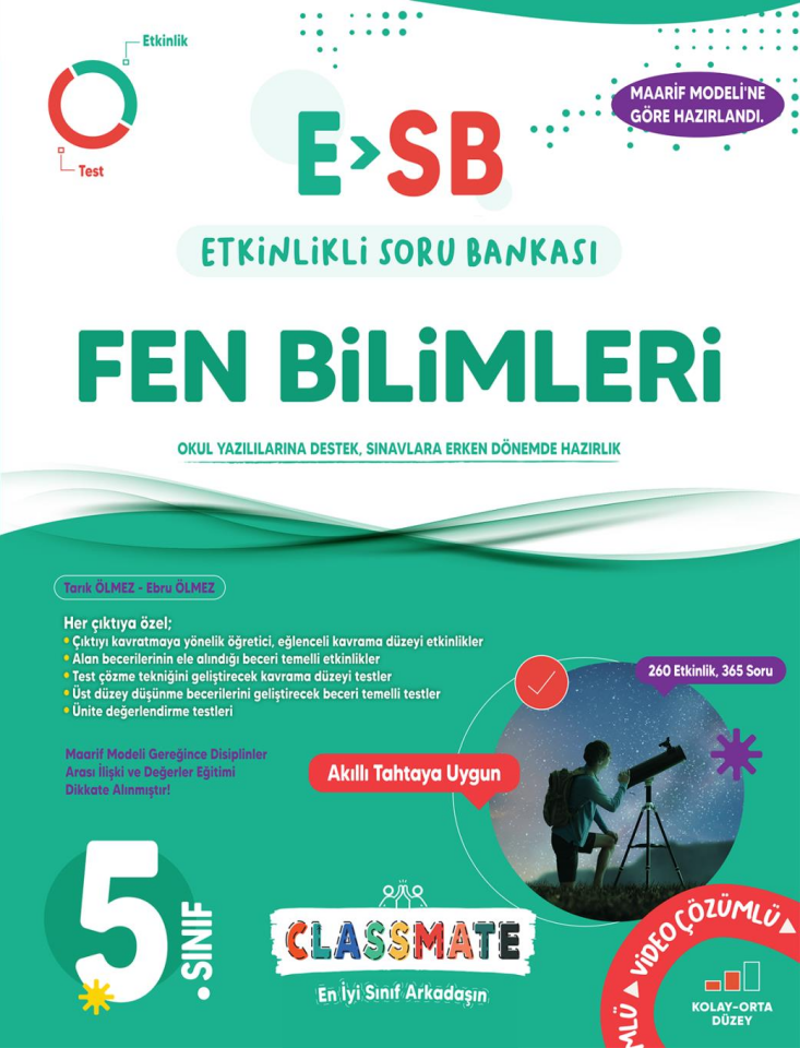 OKYANUS YAYINLARI 5. SINIF CLASSMATE FEN BİLİMLERİ ETKİNLİKLİ SORU BANKASI