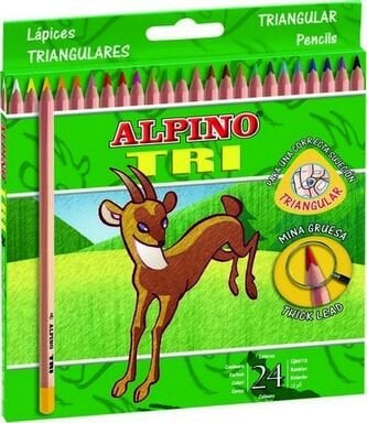 Alpino Kuru Boya Tri Üçgen 24 Renk  / ADET