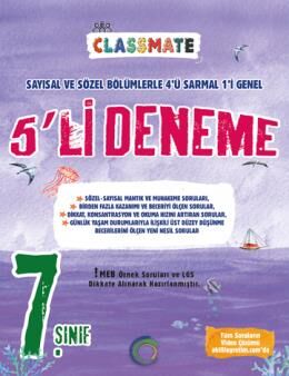 Okyanus Yayınları 7. Sınıf Classmate 5'Li Deneme