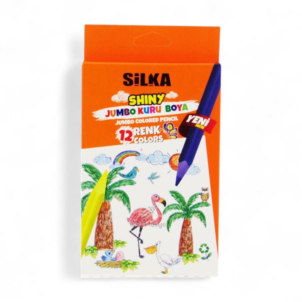 Silka Kuru Boya Shiny Jumbo Üçgen 12 Renk / 12 ADET