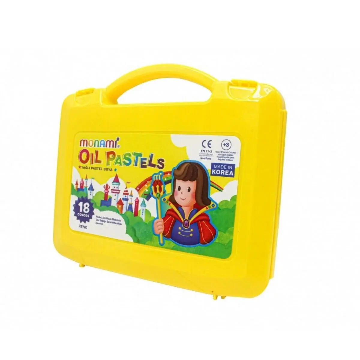 MONAMİ PASTEL BOYA 18 RENK PLASTİK KUTULU