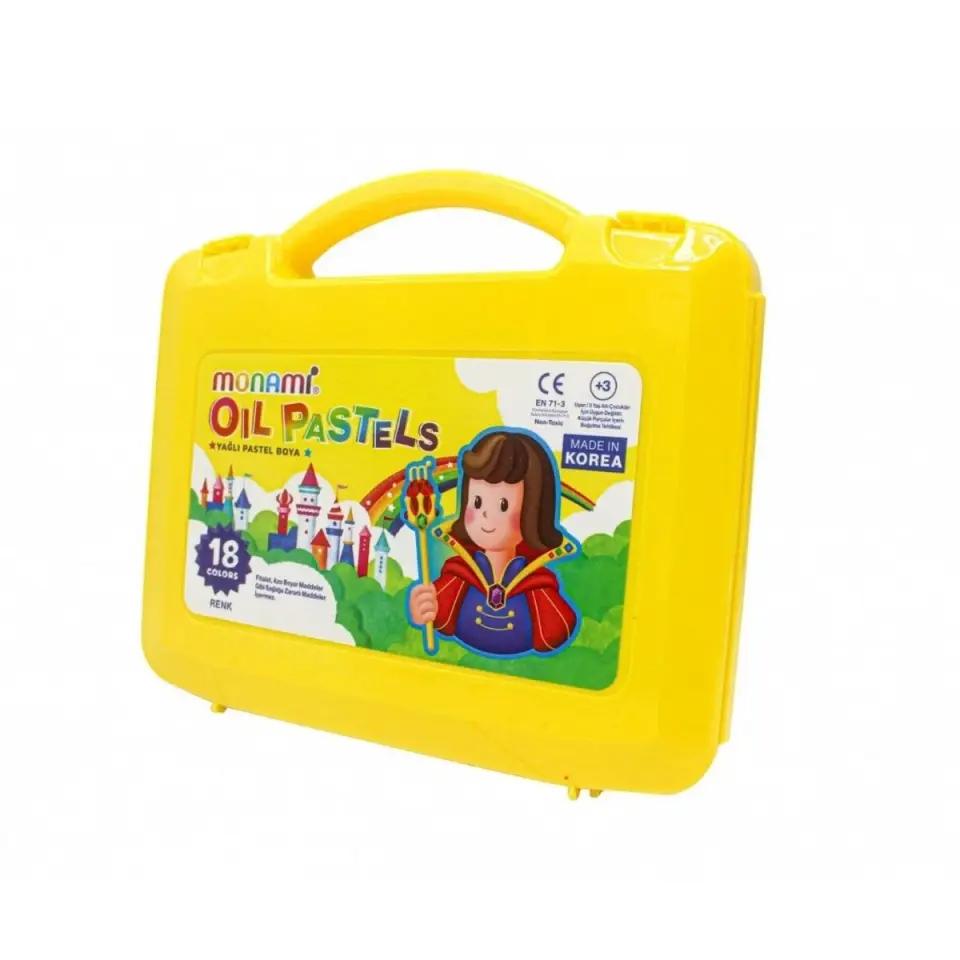 MONAMİ PASTEL BOYA 18 RENK PLASTİK KUTULU
