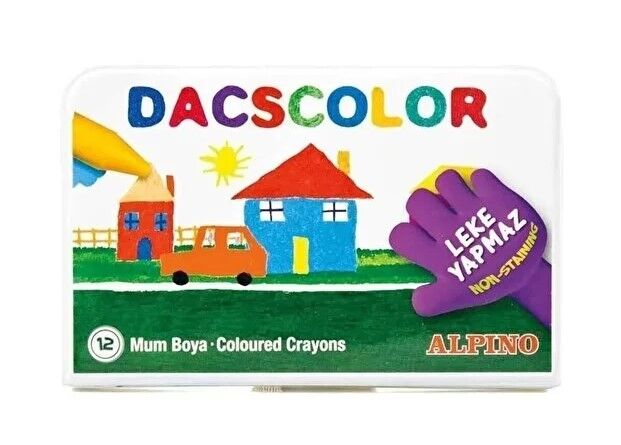 Alpino Dacscolor 12 Renk Leke Yapmaz Mum Boya