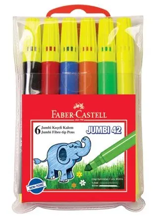 Faber Castell 6 Renk Jumbo Keçeli Kalem