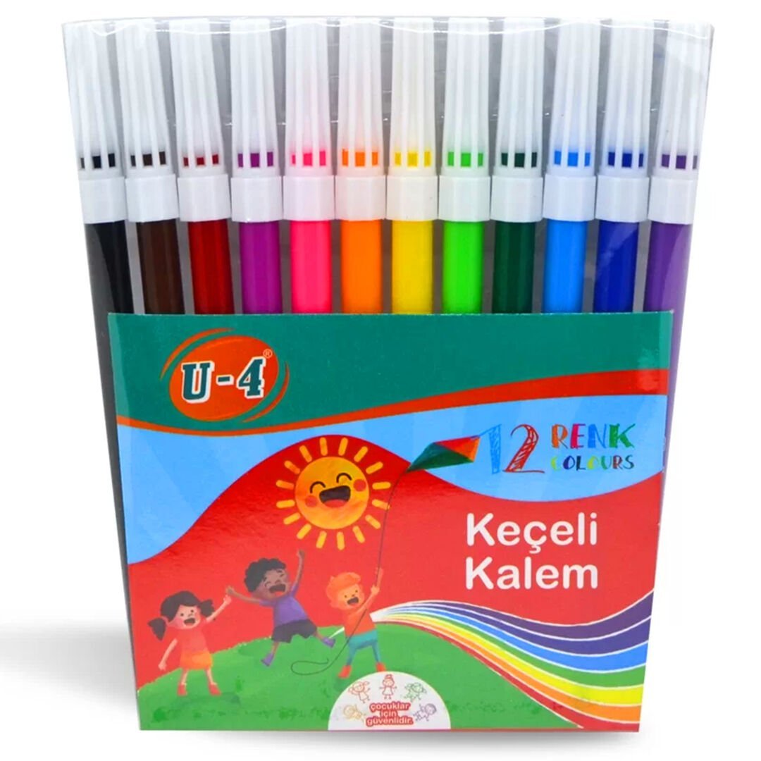 U-4 Keçeli Kalem 12 Renk