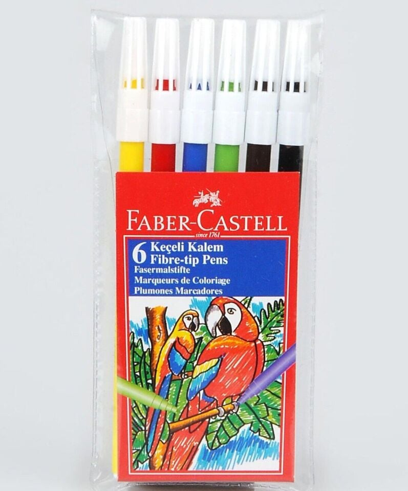 Faber-Castell Keçeli Kalem 6 Renk Yıkanabilir / 12 ADET