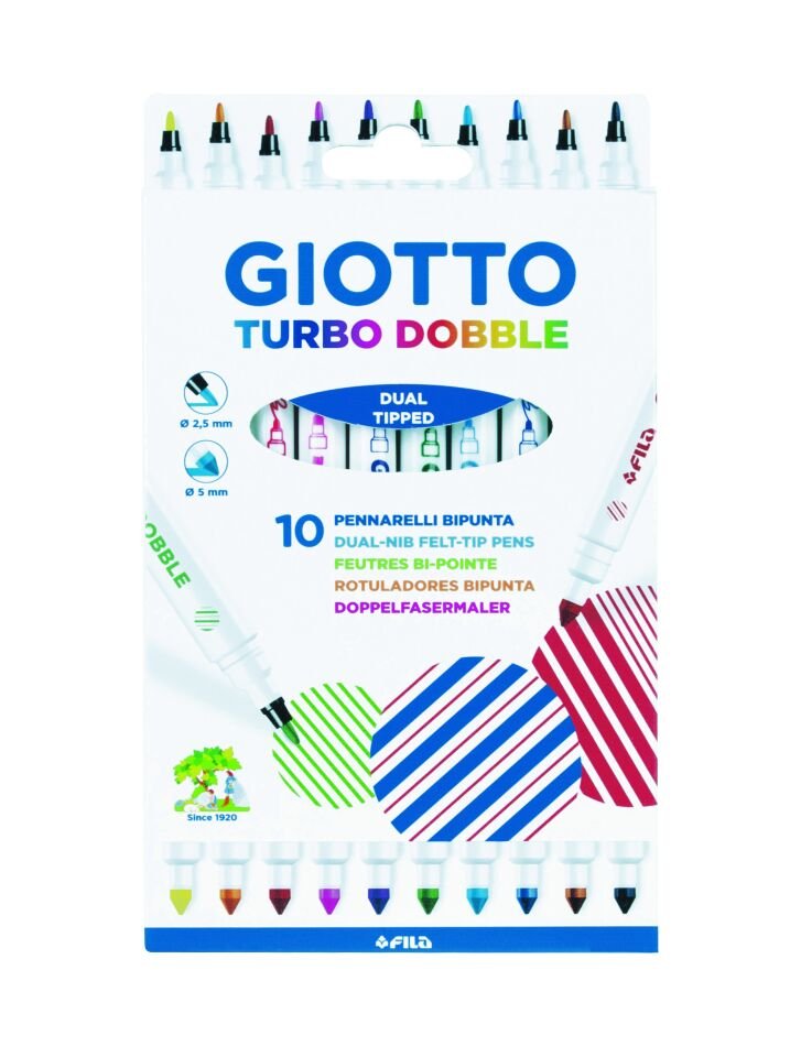 Giotto Turbo Dobble - Çift Uçlu Keçeli Kalem 10 Renk