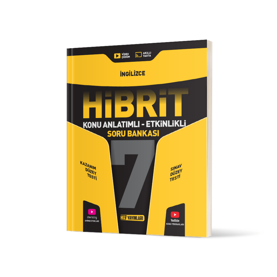 Hız Yayınları 7. Sınıf Hibrit İngilizce Soru Bankası
