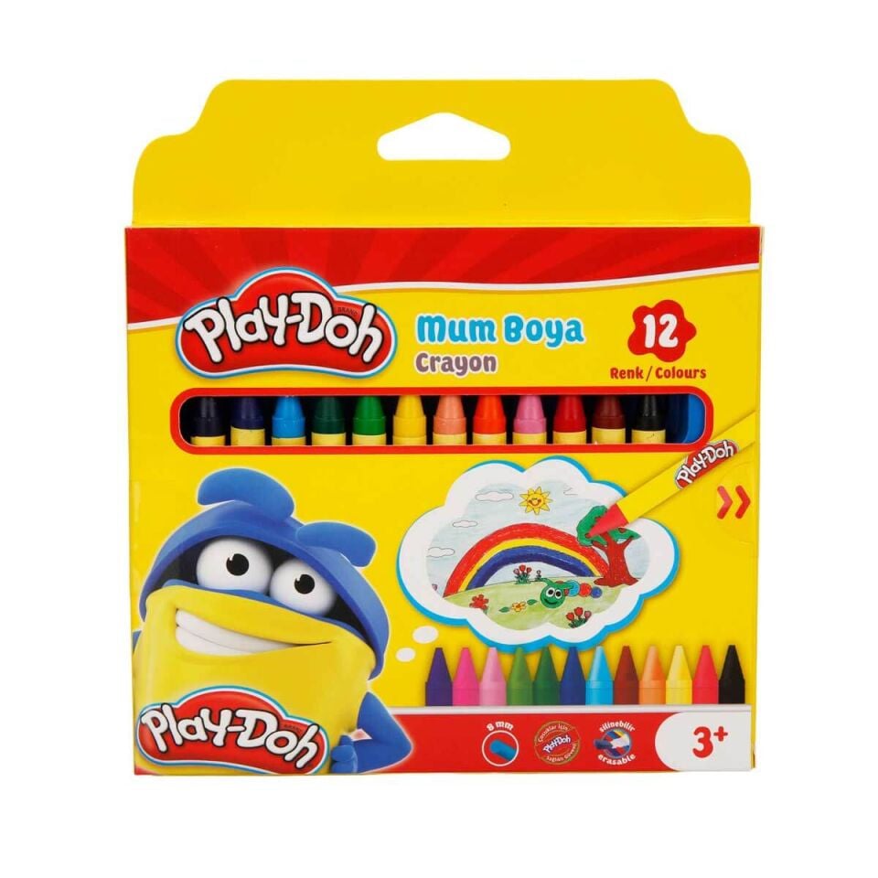 Play-Doh Silinebilir Crayon Mum Boya 12 Renk