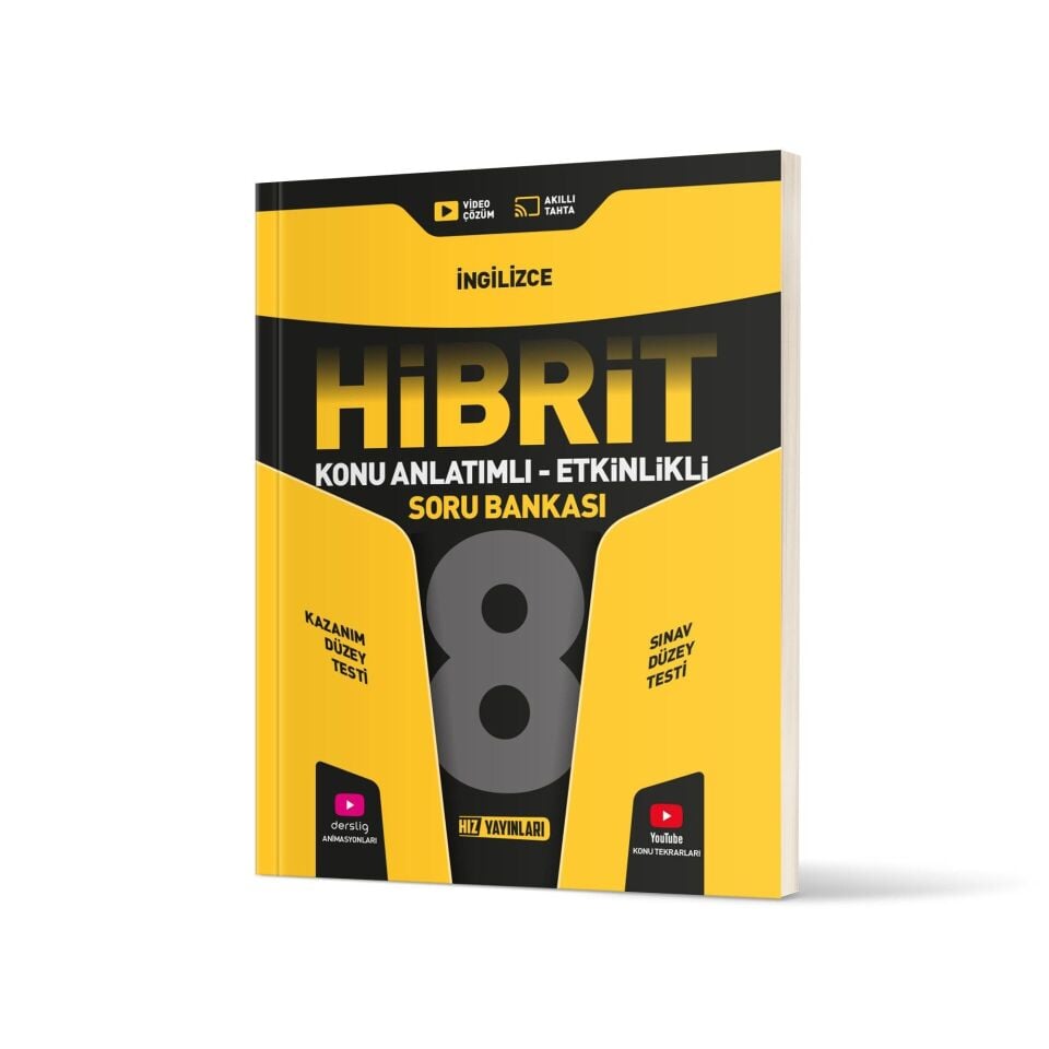 Hız Yayınları 8. Sınıf Hibrit İngilizce Soru Bankası