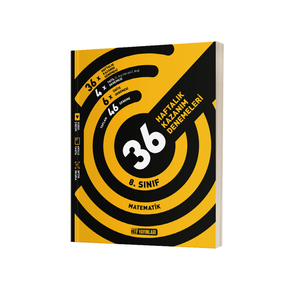 Hız Yayınları 8. Sınıf Matematik 36 Haftalık Kazanım Denemeleri