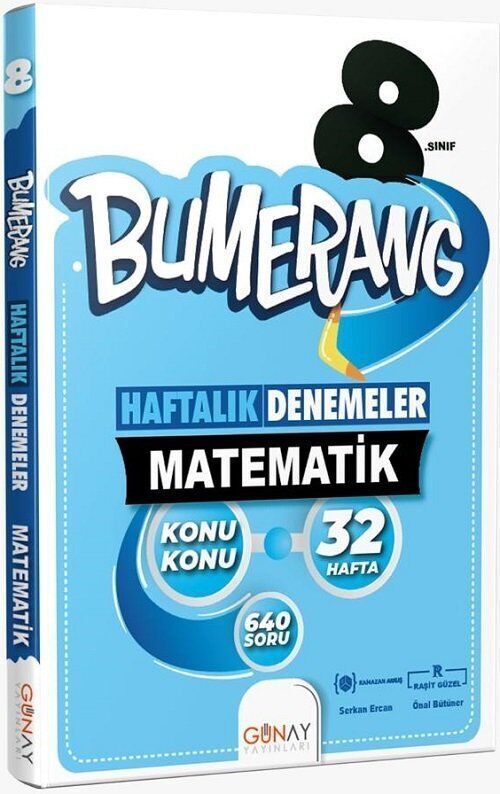 Günay Yayınları 8. Sınıf Bumerang 32 Haftalık Matematik Denemeleri