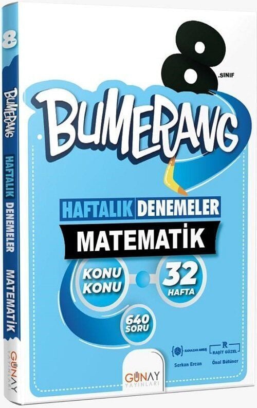 Günay Yayınları 8. Sınıf Bumerang 32 Haftalık Matematik Denemeleri