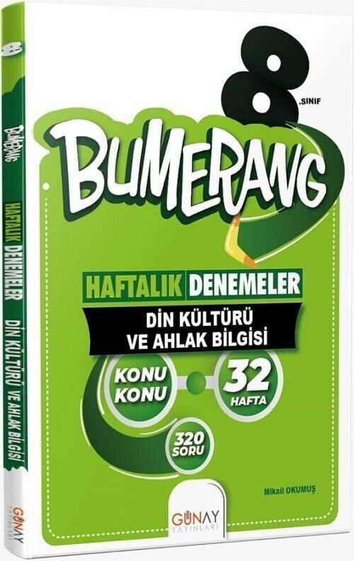 Günay Yayınları 8. Sınıf Bumerang 32 Haftalık Din Kültürü Ve Ahlak Bilgisi Denemeleri