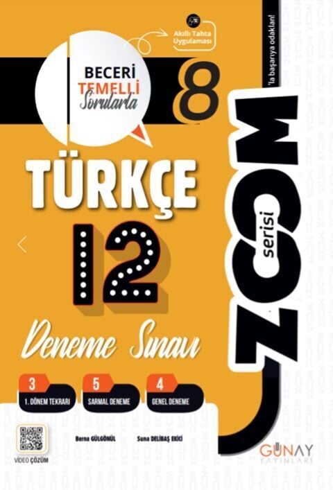 Günay Yayınları 8. Sınıf Türkçe 12'Li Branş Denemeleri