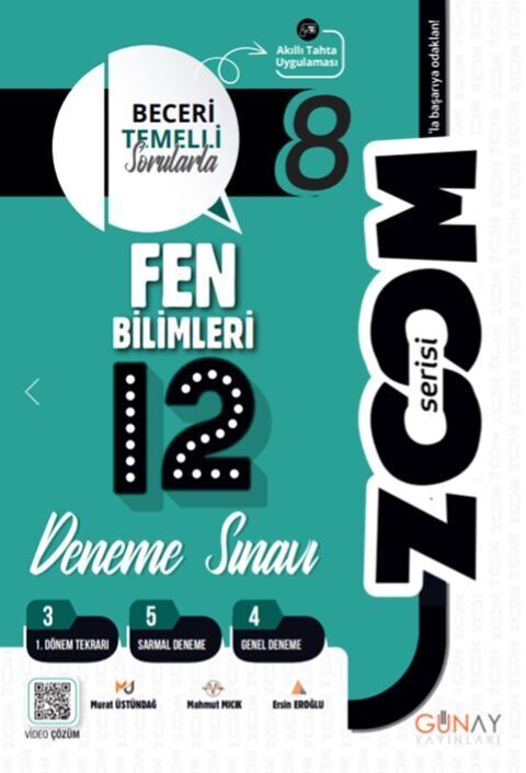 Günay Yayınları 8. Sınıf Fen Bilimleri 12'Li Branş Denemeleri