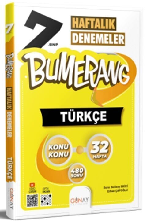 Günay Yayınları 7. Sınıf Bumerang 32 Haftalık Türkçe Denemeleri