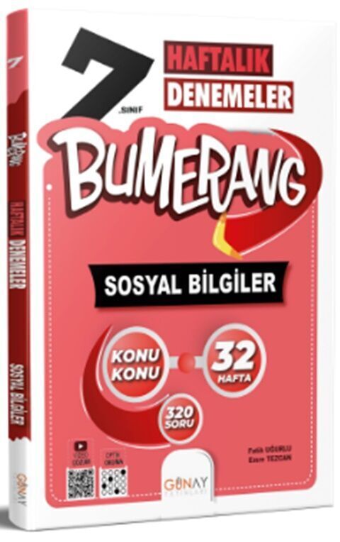Günay Yayınları 7. Sınıf Bumerang 32 Haftalık Sosyal Bilgiler Denemeleri