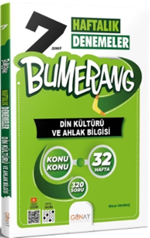Günay Yayınları 7. Sınıf Bumerang 32 Haftalık Din Kültürü Ve Ahlak Bilgisi Denemeleri