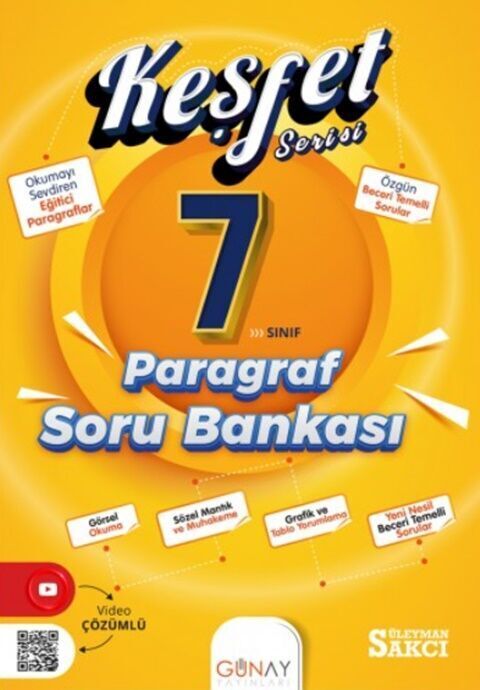 Günay Yayınları 7. Sınıf Keşfet Paragraf Soru Bankası
