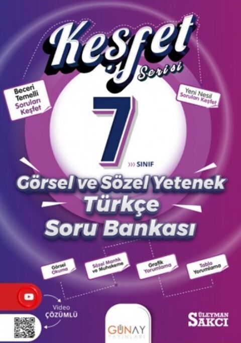 Günay Yayınları 7. Sınıf Keşfet Görsel Ve Sözel Yetenek Soru Bankası
