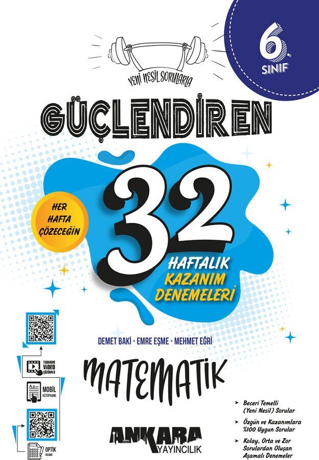 Ankara Yayınları 6. Sınıf Matematik 32 Hafta Kazanım Deneme