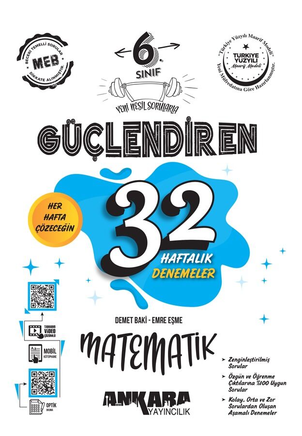 Ankara Yayınları 6. Sınıf Matematik 32 Hafta Kazanım Deneme