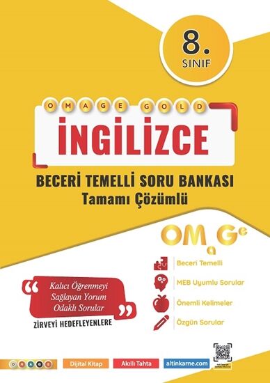 Omage Yayınları 8. Sınıf Omage Gold İngilizce Soru Bankası