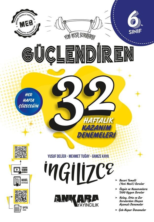 Ankara Yayınları 6. Sınıf İngilizce 32 Hafta   Kazanım Deneme