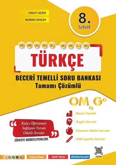 Omage Yayınları 8. Sınıf Omage Gold Türkçe Soru Bankası (nartest Mavi İle Aynı Kitap)
