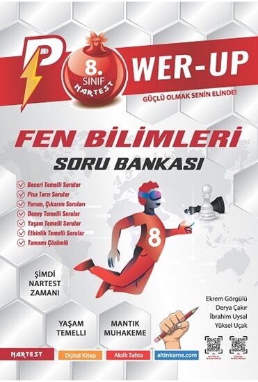 Nartest Yayınevi 8. Sınıf Power-up Fen Bilimleri Soru Bankası Kırmızı