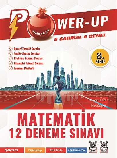 Nartest Yayınevi 8. Sınıf Power-up Matematik 12 Deneme Sınavı Kırmızı
