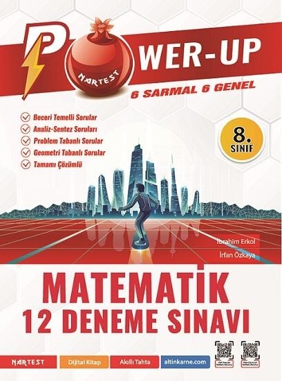 Nartest Yayınevi 8. Sınıf Power-up Matematik 12 Deneme Sınavı Kırmızı