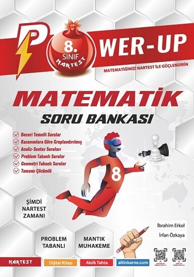 Nartest Yayınevi 8. Sınıf Power-up Matematik Soru Bankası Kırmızı
