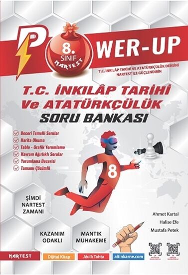 Nartest Yayınevi 8. Sınıf Power-up T.c. İnkılap Tarihi Ve Atatürkçülük Soru Bankası Kırmızı