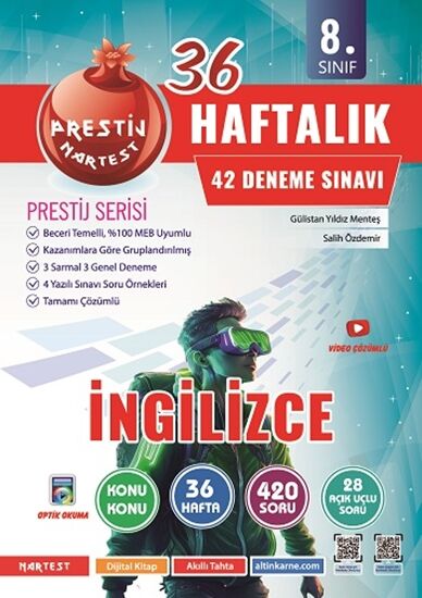 Nartest Yayınevi 8. Sınıf Haftalık İngilizce Denemeleri