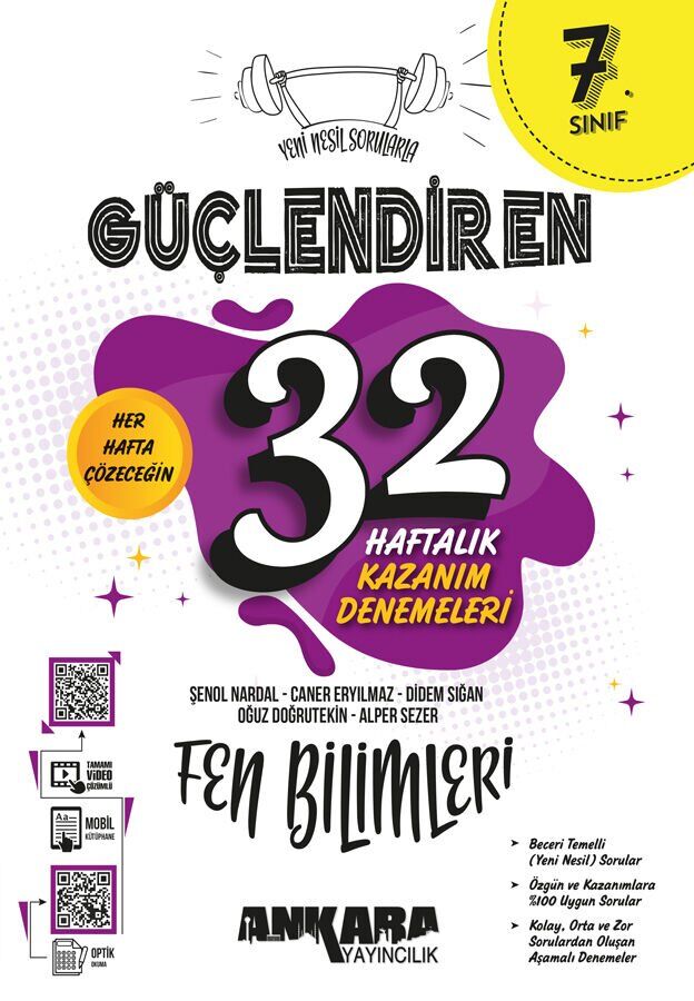 Ankara Yayınları 7. Sınıf Fen Bilimleri  32 Hafta Kazanım Deneme
