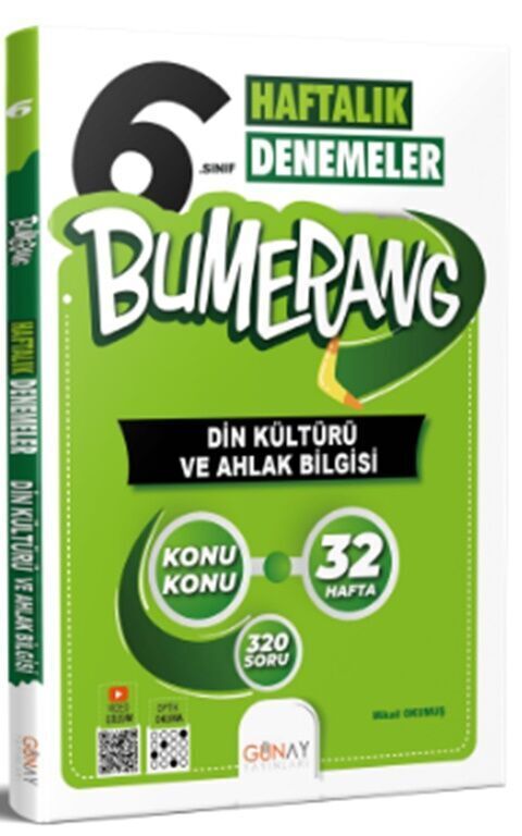 Günay Yayınları 6. Sınıf Bumerang 32 Haftalık Din Kültürü Ve Ahlak Bilgisi Denemeleri
