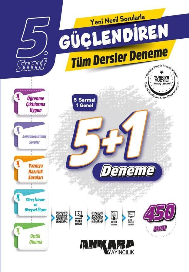 Ankara Yayınları 5. Sınıf 5.  Sınıf 5+1 Tüm Dersler Deneme Paket