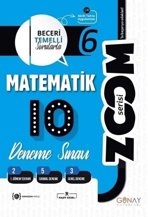 Günay Yayınları 6. Sınıf Matematik 10'Lu Branş Denemeler