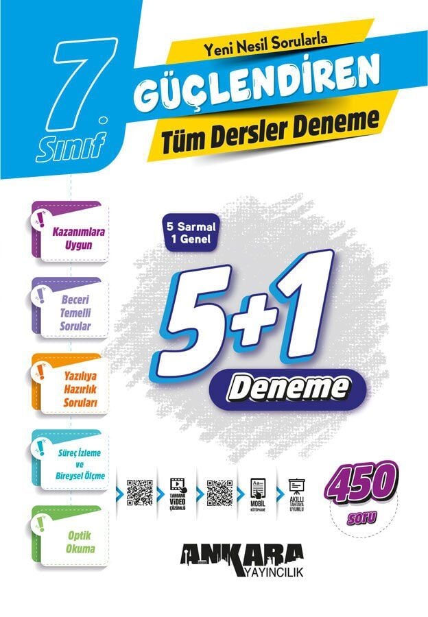 Ankara Yayınları 7. Sınıf 7.  Sınıf 5+1 Tüm Dersler Deneme Paket