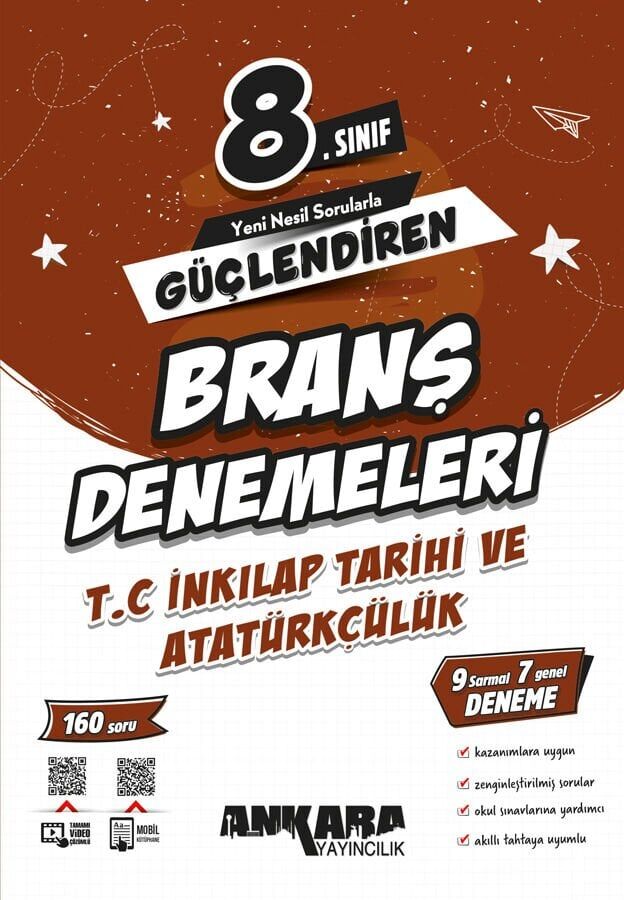 Ankara Yayınları 8. Sınıf Güçlendiren İnkılap Tarihi Branş Denemeleri