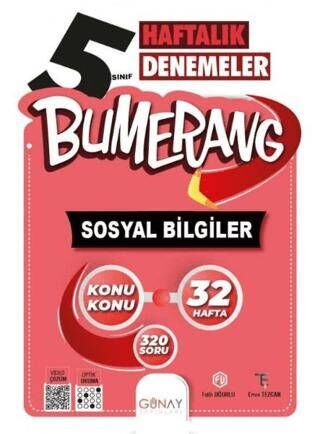 Günay Yayınları 5. Sınıf Bumerang 32 Haftalık Sosyal Bilgiler Denemeleri