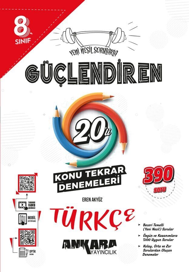 Ankara Yayınları 8. Sınıf Güçlendiren Türkçe 20 Li Konu Tarama Denemeleri