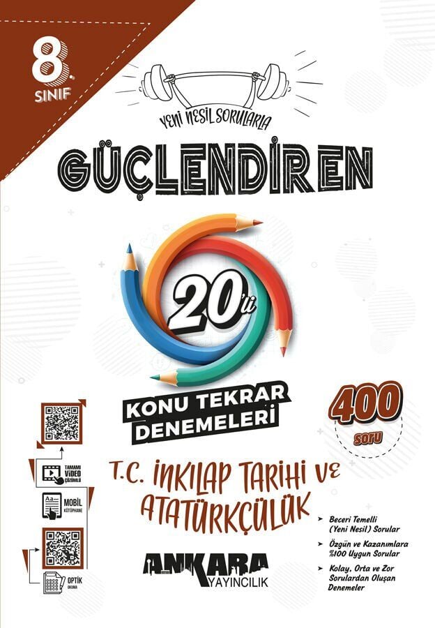 Ankara Yayınları 8. Sınıf Güçlendiren İnkılap Tarihi 20 Li Konu Tarama Denemeleri