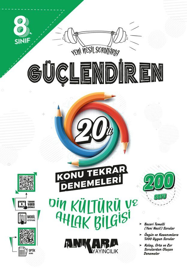 Ankara Yayınları 8. Sınıf Güçlendiren Din Kültürü 20 Li Konu Tarama Denemeleri