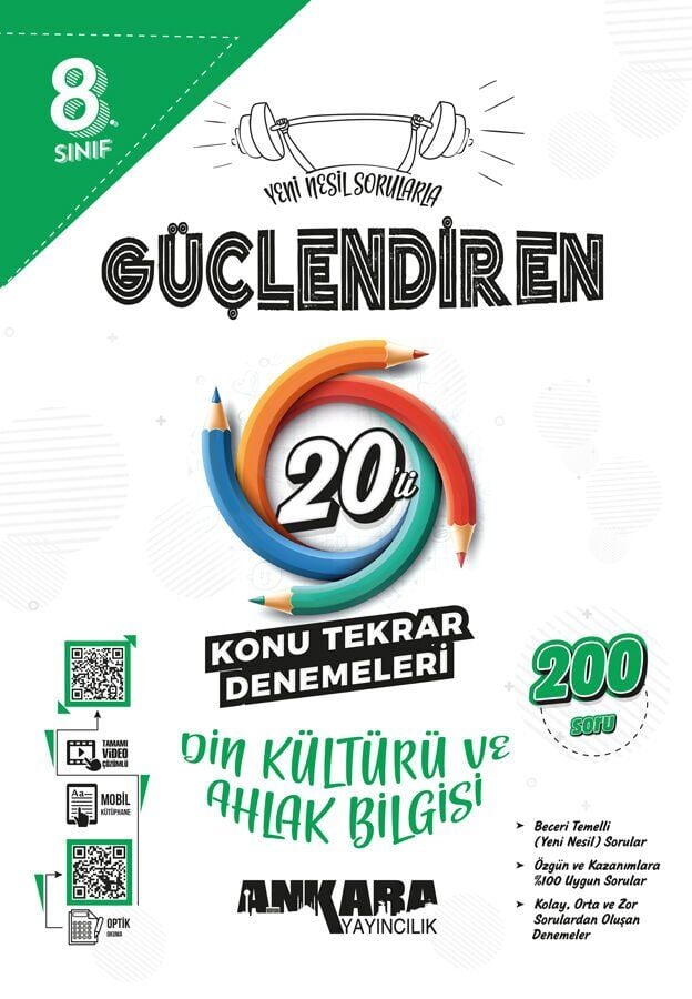 Ankara Yayınları 8. Sınıf Güçlendiren Din Kültürü 20 Li Konu Tarama Denemeleri