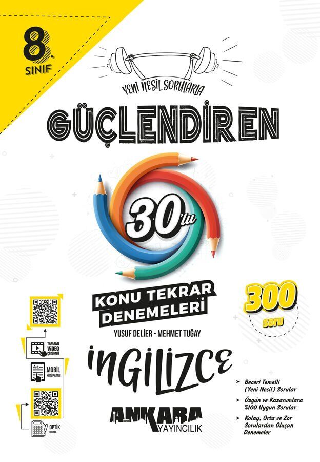 Ankara Yayınları 8. Sınıf Güçlendiren İngilizce 30 Lu Konu Tarama Denemeleri
