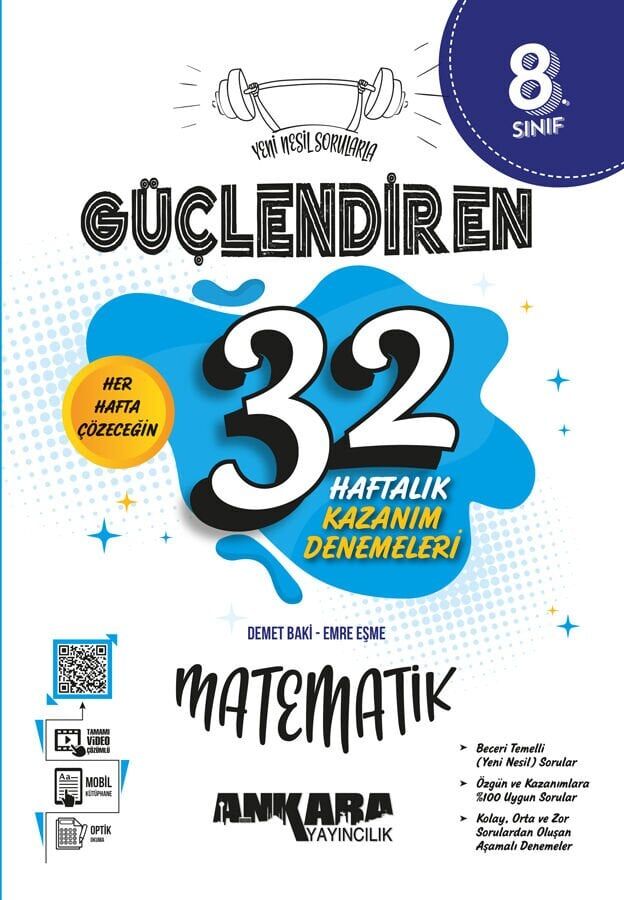 Ankara Yayınları 8. Sınıf Matematik 32 Hafta Kazanım Deneme