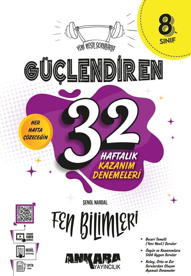 Ankara Yayınları 8. Sınıf Fen Bilimleri  32 Hafta Kazanım Deneme